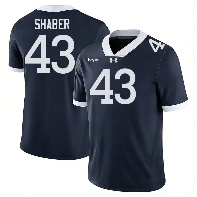 Yale Bulldogs #43 Micaiah Shaber College Football Jerseys,Uniforms Stitched-Navy
